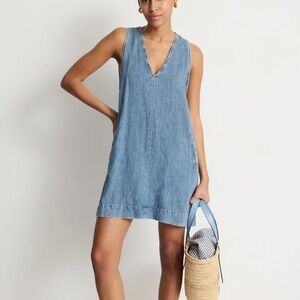 7 For All Mankind  Denim V-Neck Dress